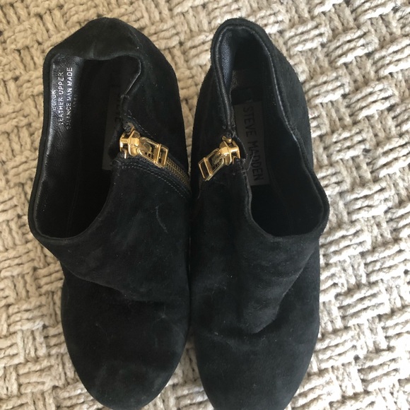 🆕 STEVE MADDEN SUEDE/LEATHER HEELED BOOTIES - Picture 6 of 8